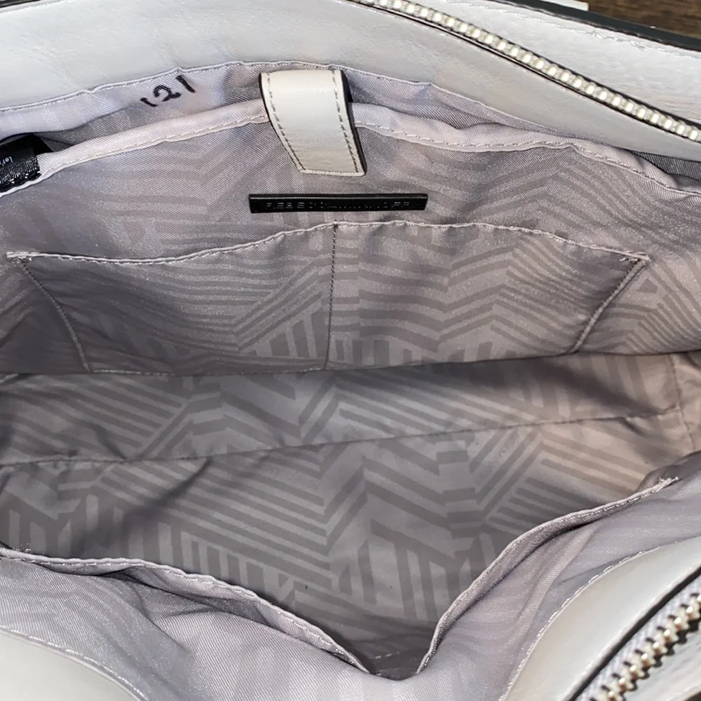 Rebecca Minkoff Bree Large Top Zip Leather Satchel In Putty